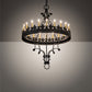 Meyda Lighting Seville 36" 20-Light Wrought Iron Chandelier With Ivory Faux Candlelight