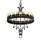 Meyda Lighting Seville 36" 20-Light Wrought Iron Chandelier With Ivory Faux Candlelight
