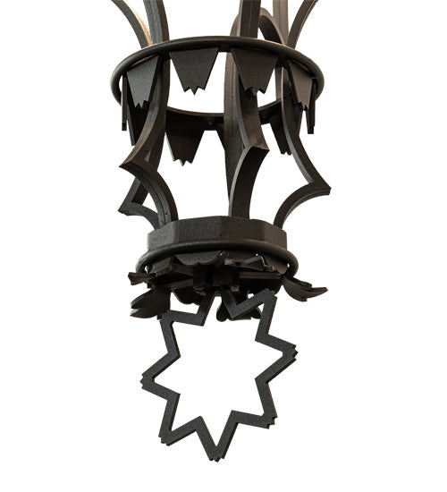 Meyda Lighting Seville 36" 20-Light Wrought Iron Chandelier With Ivory Faux Candlelight