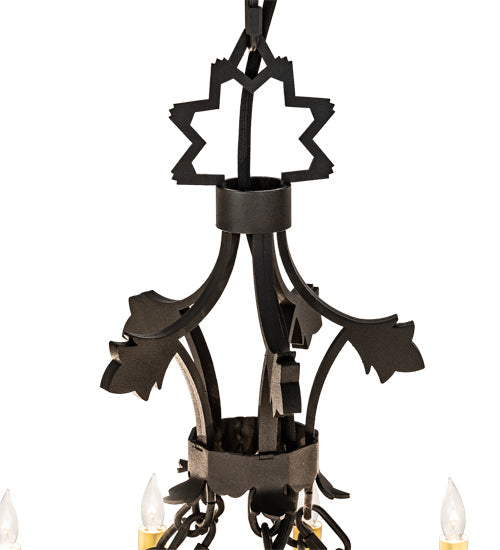 Meyda Lighting Seville 36" 20-Light Wrought Iron Chandelier With Ivory Faux Candlelight