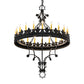 Meyda Lighting Seville 36" 20-Light Wrought Iron Chandelier With Ivory Faux Candlelight