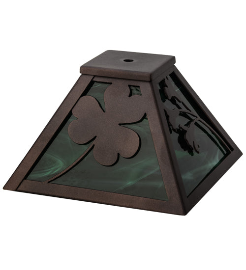 Meyda Lighting Shamrock 11" Mahogany Bronze Frame With Emerald Shade Glass