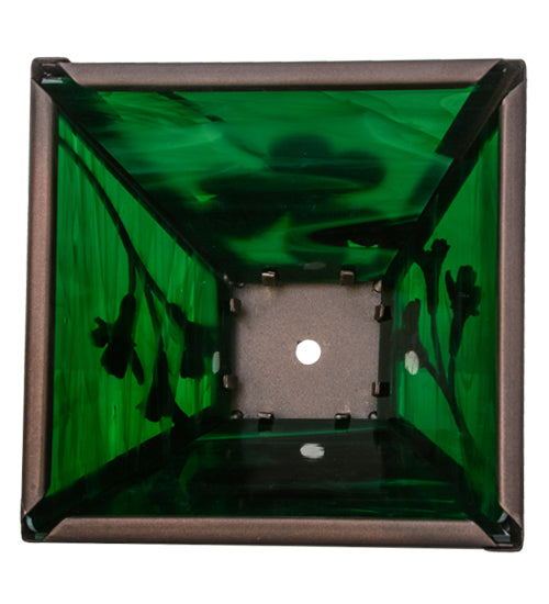 Meyda Lighting Shamrock 11" Mahogany Bronze Frame With Emerald Shade Glass