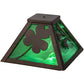 Meyda Lighting Shamrock 11" Mahogany Bronze Frame With Emerald Shade Glass