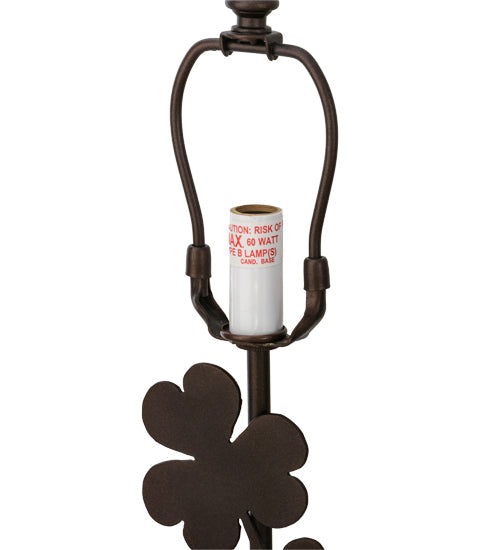 Meyda Lighting Shamrock 15" Mahogany Bronze Accent Table Lamp With Green Emerald Shade Glass