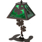 Meyda Lighting Shamrock 15" Mahogany Bronze Accent Table Lamp With Green Emerald Shade Glass
