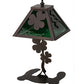 Meyda Lighting Shamrock 15" Mahogany Bronze Accent Table Lamp With Green Emerald Shade Glass