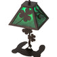Meyda Lighting Shamrock 15" Mahogany Bronze Accent Table Lamp With Green Emerald Shade Glass