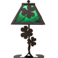 Meyda Lighting Shamrock 15" Mahogany Bronze Accent Table Lamp With Green Emerald Shade Glass