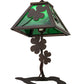 Meyda Lighting Shamrock 15" Mahogany Bronze Accent Table Lamp With Green Emerald Shade Glass