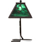 Meyda Lighting Shamrock 15" Mahogany Bronze Accent Table Lamp With Green Emerald Shade Glass