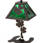 Meyda Lighting Shamrock 15" Mahogany Bronze Accent Table Lamp With Green Emerald Shade Glass