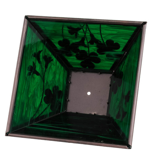 Meyda Lighting Shamrock 22" Mahogany Bronze Frame With Emerald Green Shade Glass