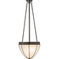 Meyda Lighting Shansky 15" 2-Light Craftsman Brown Inverted Pendant Light With White Art Shade Glass