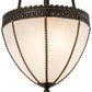 Meyda Lighting Shansky 15" 2-Light Craftsman Brown Inverted Pendant Light With White Art Shade Glass