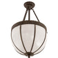 Meyda Lighting Shansky 16" 2-Light Craftsman Brown Semi-flush Mount Light With White Art Shade Glass