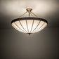 Meyda Lighting Shansky 30" 4-Light Antique Brass Semi-flush Mount Light With White Art Shade Glass