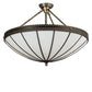 Meyda Lighting Shansky 30" 4-Light Antique Brass Semi-flush Mount Light With White Art Shade Glass
