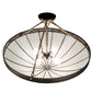 Meyda Lighting Shansky 30" 4-Light Antique Brass Semi-flush Mount Light With White Art Shade Glass