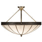 Meyda Lighting Shansky 30" 4-Light Antique Brass Semi-flush Mount Light With White Art Shade Glass