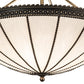 Meyda Lighting Shansky 30" 4-Light Antique Brass Semi-flush Mount Light With White Art Shade Glass