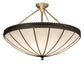 Meyda Lighting Shansky 30" 4-Light Antique Brass Semi-flush Mount Light With White Art Shade Glass
