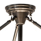 Meyda Lighting Shansky 31" 4-Light Craftsman Brown Semi-flush Mount Light With White Art Shade Glass