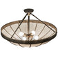 Meyda Lighting Shansky 31" 4-Light Craftsman Brown Semi-flush Mount Light With White Art Shade Glass
