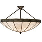 Meyda Lighting Shansky 31" 4-Light Craftsman Brown Semi-flush Mount Light With White Art Shade Glass