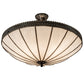 Meyda Lighting Shansky 31" 4-Light Craftsman Brown Semi-flush Mount Light With White Art Shade Glass