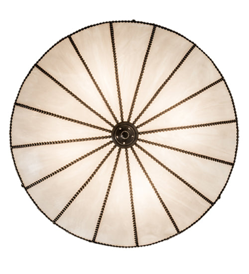 Meyda Lighting Shansky 31" 4-Light Craftsman Brown Semi-flush Mount Light With White Art Shade Glass