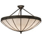 Meyda Lighting Shansky 31" 4-Light Craftsman Brown Semi-flush Mount Light With White Art Shade Glass