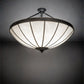 Meyda Lighting Shansky 37" 4-Light Craftsman Brown Semi-flush Mount Light With White Art Shade Glass