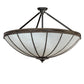 Meyda Lighting Shansky 37" 4-Light Craftsman Brown Semi-flush Mount Light With White Art Shade Glass