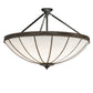 Meyda Lighting Shansky 37" 4-Light Craftsman Brown Semi-flush Mount Light With White Art Shade Glass