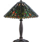 Meyda Lighting Shasta Trail 21" 3-Light Mahogany Bronze Table Lamp With Multi-Colored Shade Glass