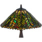 Meyda Lighting Shasta Trail 21" 3-Light Mahogany Bronze Table Lamp With Multi-Colored Shade Glass