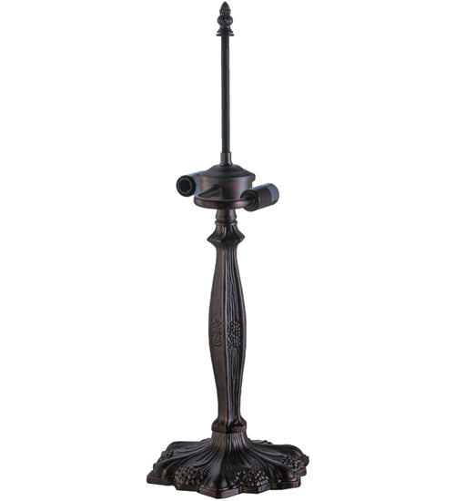 Meyda Lighting Shasta Trail 21" 3-Light Mahogany Bronze Table Lamp With Multi-Colored Shade Glass