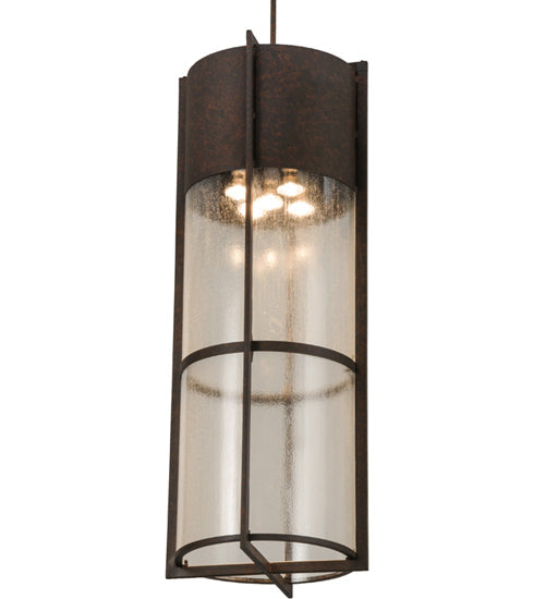 Meyda Lighting Shelby 18" 5-Light Cajun Spice Pendant Light With Clear Seeded Shade Glass