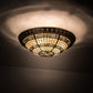 Meyda Lighting Shell and Ribbon 28" 4-Light Copper Vein & Gold Flush Mount Light With Multi-Colored Shade Glass