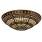 Meyda Lighting Shell and Ribbon 28" 4-Light Copper Vein & Gold Flush Mount Light With Multi-Colored Shade Glass