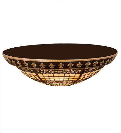 Meyda Lighting Shell and Ribbon 28" 4-Light Copper Vein & Gold Flush Mount Light With Multi-Colored Shade Glass
