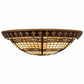 Meyda Lighting Shell and Ribbon 28" 4-Light Copper Vein & Gold Flush Mount Light With Multi-Colored Shade Glass