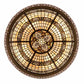 Meyda Lighting Shell and Ribbon 28" 4-Light Copper Vein & Gold Flush Mount Light With Multi-Colored Shade Glass
