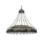 Meyda Lighting Shell and Ribbon 43" 8-Light Timeless Bronze Pendant Light With Stained Shade Glass