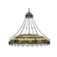Meyda Lighting Shell and Ribbon 43" 8-Light Timeless Bronze Pendant Light With Stained Shade Glass