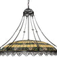 Meyda Lighting Shell and Ribbon 43" 8-Light Timeless Bronze Pendant Light With Stained Shade Glass