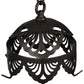 Meyda Lighting Shell and Ribbon 43" 8-Light Timeless Bronze Pendant Light With Stained Shade Glass