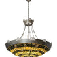 Meyda Lighting Shell and Ribbon 48" 8-Light Nickel Inverted Pendant Light With Multi-Colored Shade Glass