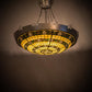 Meyda Lighting Shell and Ribbon 48" 8-Light Nickel Inverted Pendant Light With Multi-Colored Shade Glass
